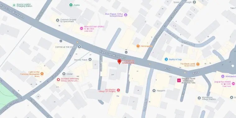 Teokath of London Wedding Dress Shop map. Desktop image.